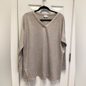 J. Jill Pure Jill luxe tencel XL neutral earthy color sweater V-neck